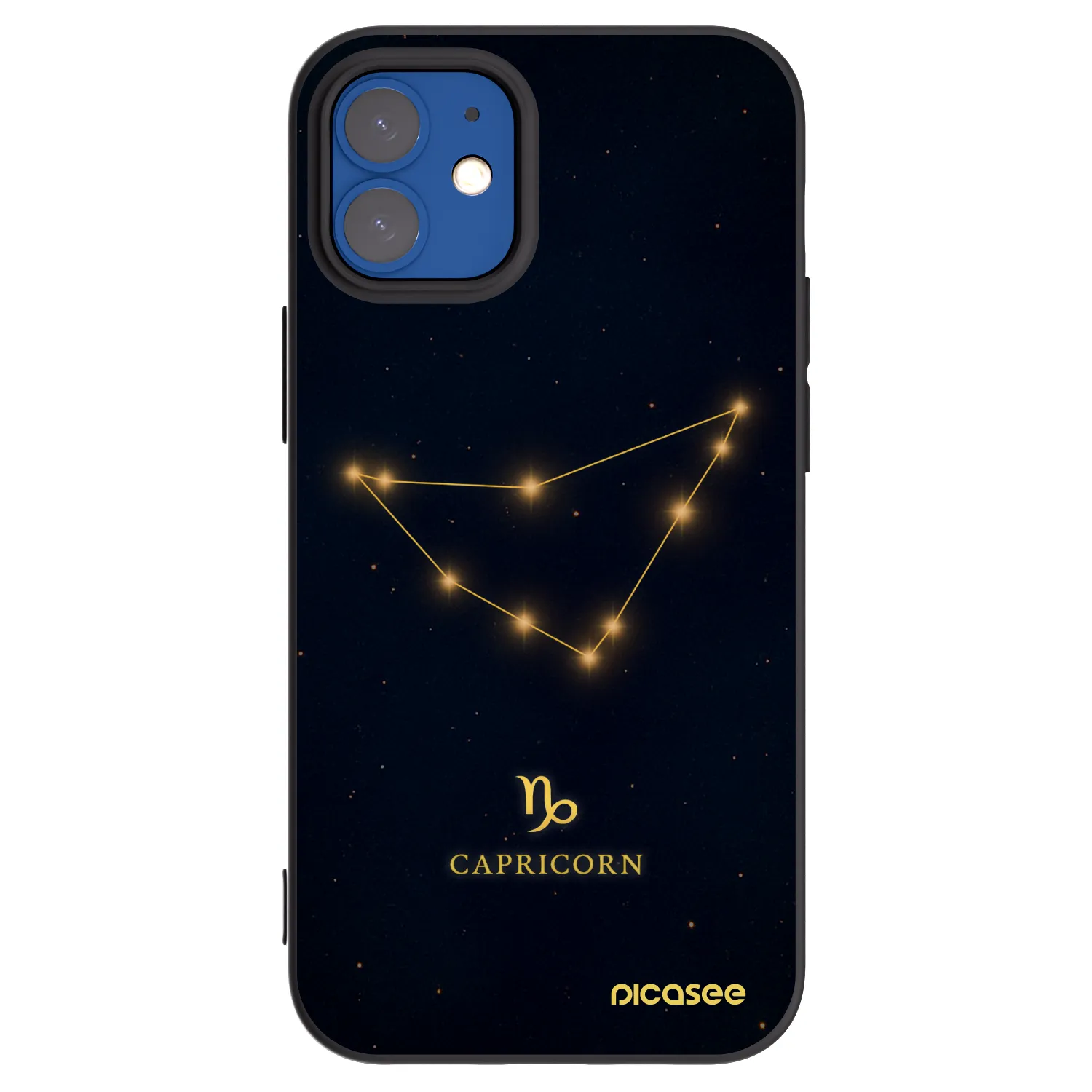 Picasee crna silikonska maskica za Apple iPhone 12 mini - CAPRICORN