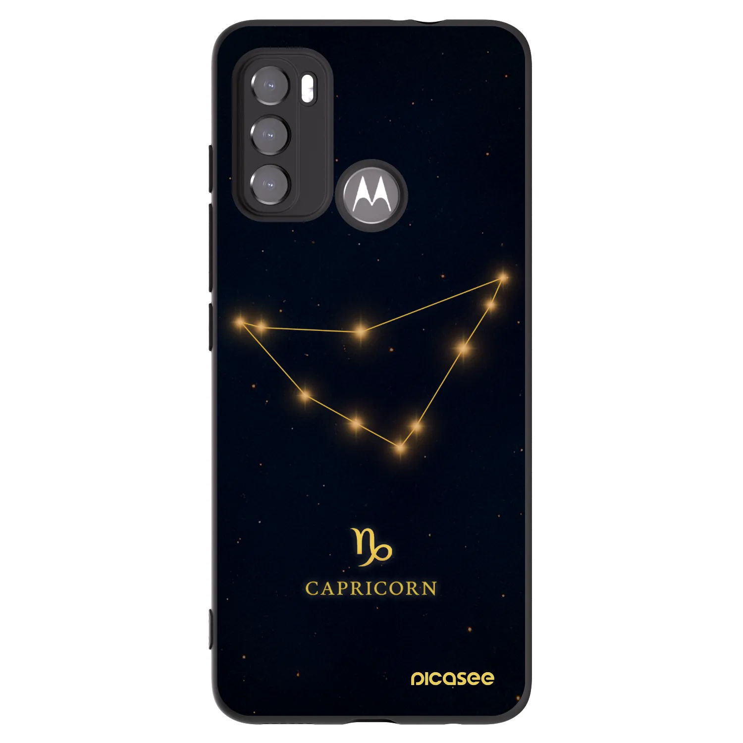 Picasee crna silikonska maskica za Motorola Moto G60 - CAPRICORN