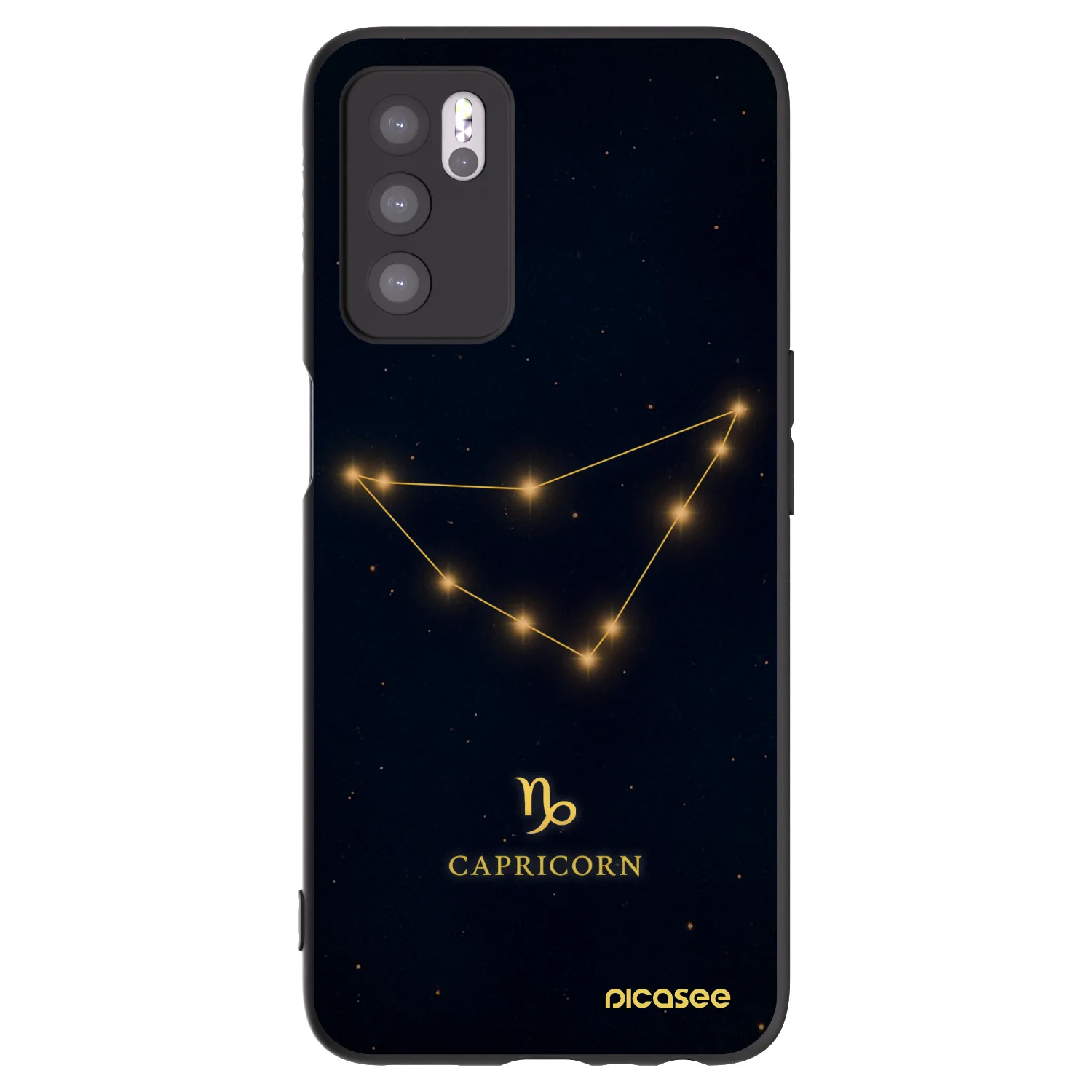 Picasee crna silikonska maskica za OPPO A16s - CAPRICORN