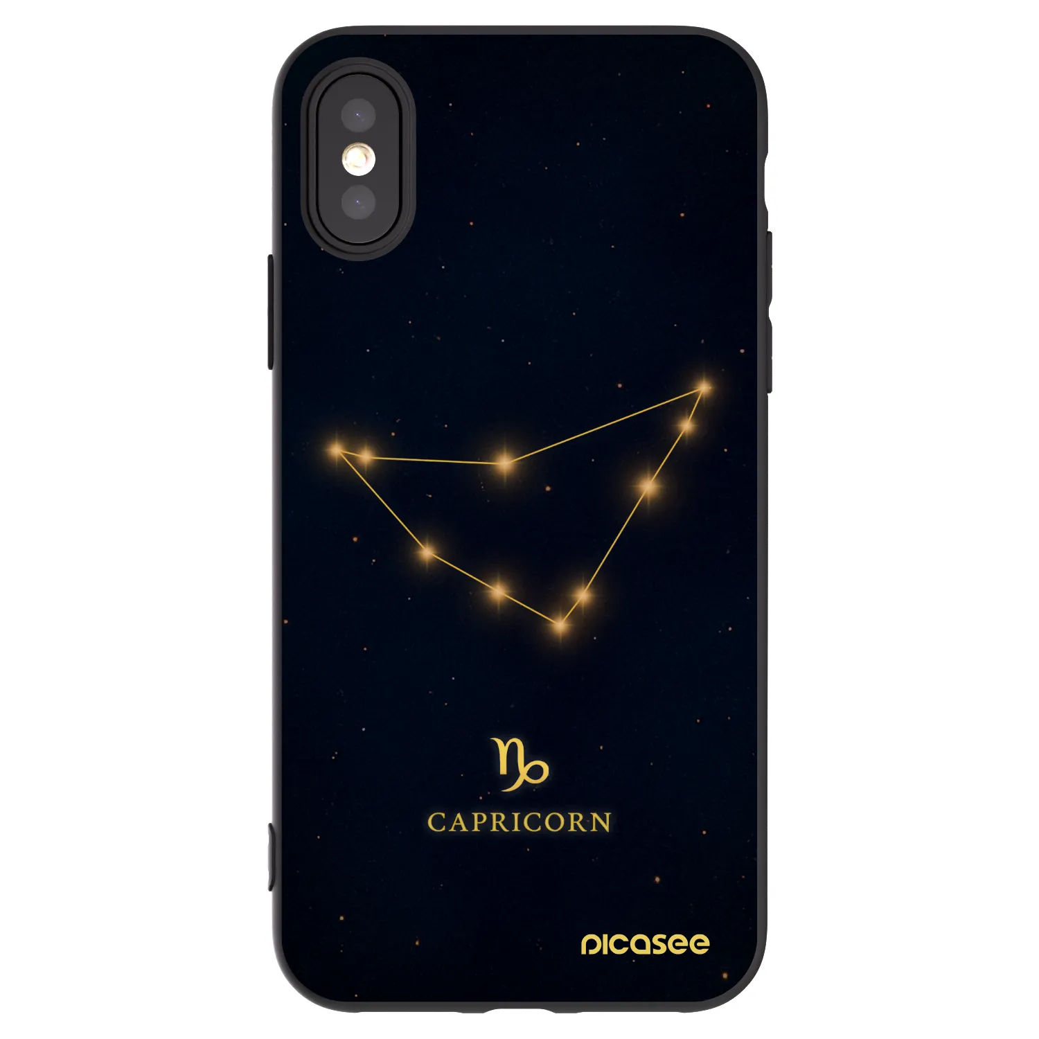 Picasee crna silikonska maskica za Apple iPhone X/XS - CAPRICORN