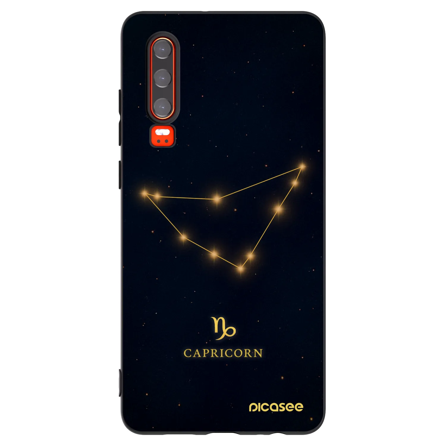 Picasee crna silikonska maskica za Huawei P30 - CAPRICORN