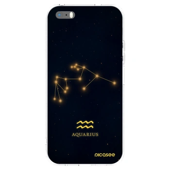 Picasee silikonska prozirna maskica za Apple iPhone 5/5S/SE - AQUARIUS