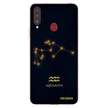 Picasee silikonska prozirna maskica za Samsung Galaxy A20s - AQUARIUS