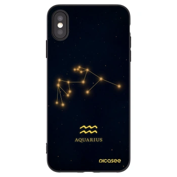 Picasee crna silikonska maskica za Apple iPhone XS Max - AQUARIUS