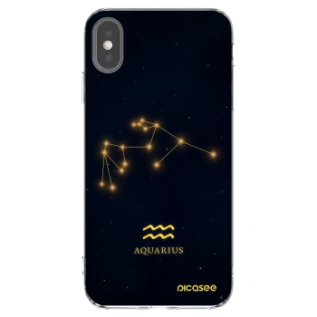Picasee silikonska prozirna maskica za Apple iPhone XS Max - AQUARIUS