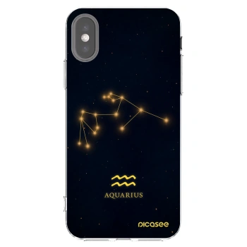 Picasee silikonska prozirna maskica za Apple iPhone X/XS - AQUARIUS