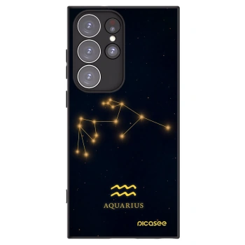 Picasee crna silikonska maskica za Samsung Galaxy S23 Ultra 5G - AQUARIUS