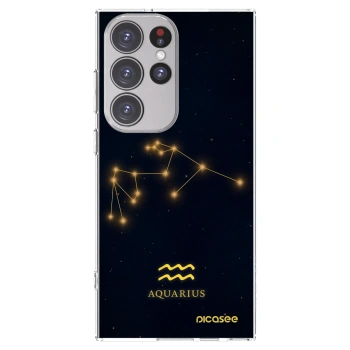 Picasee silikonska prozirna maskica za Samsung Galaxy S23 Ultra 5G - AQUARIUS