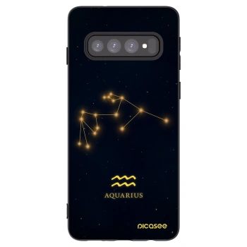 Picasee crna silikonska maskica za Samsung Galaxy S10 G973 - AQUARIUS