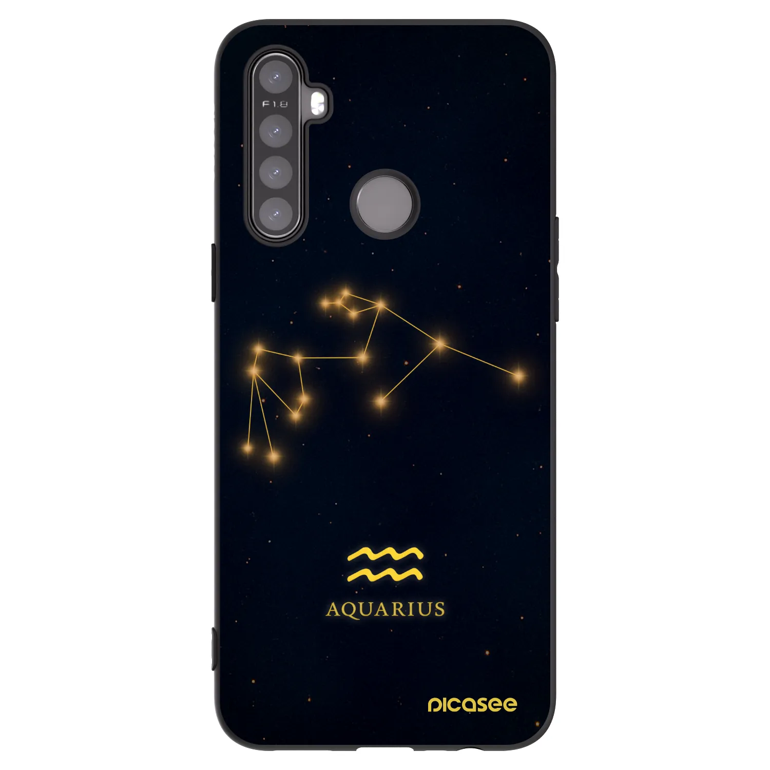 Picasee crna silikonska maskica za Realme 5 - AQUARIUS