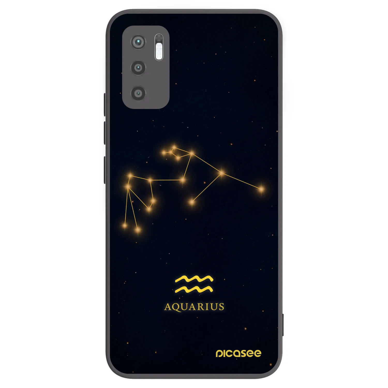 Picasee crna silikonska maskica za Xiaomi Redmi Note 10 5G - AQUARIUS