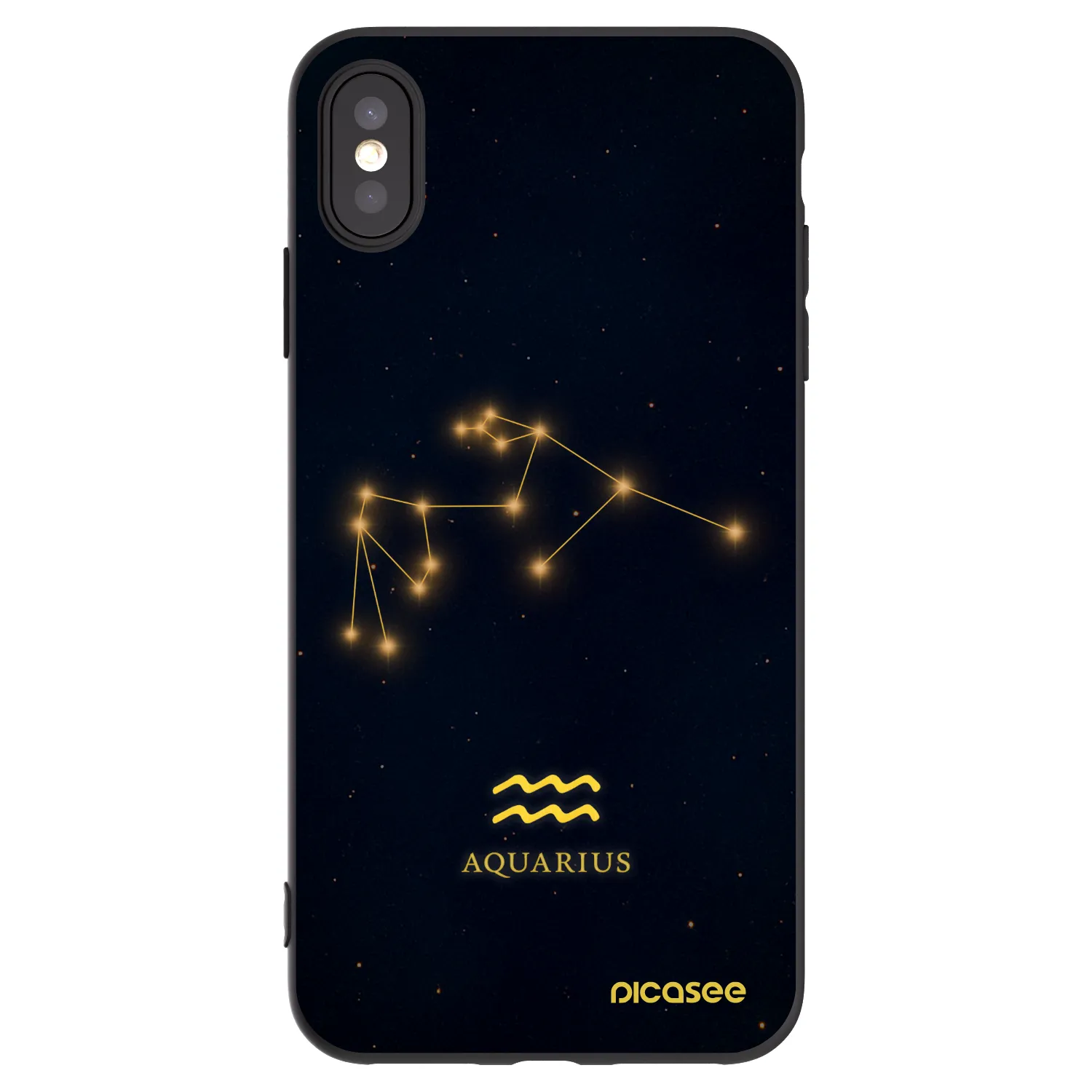 Picasee crna silikonska maskica za Apple iPhone XS Max - AQUARIUS