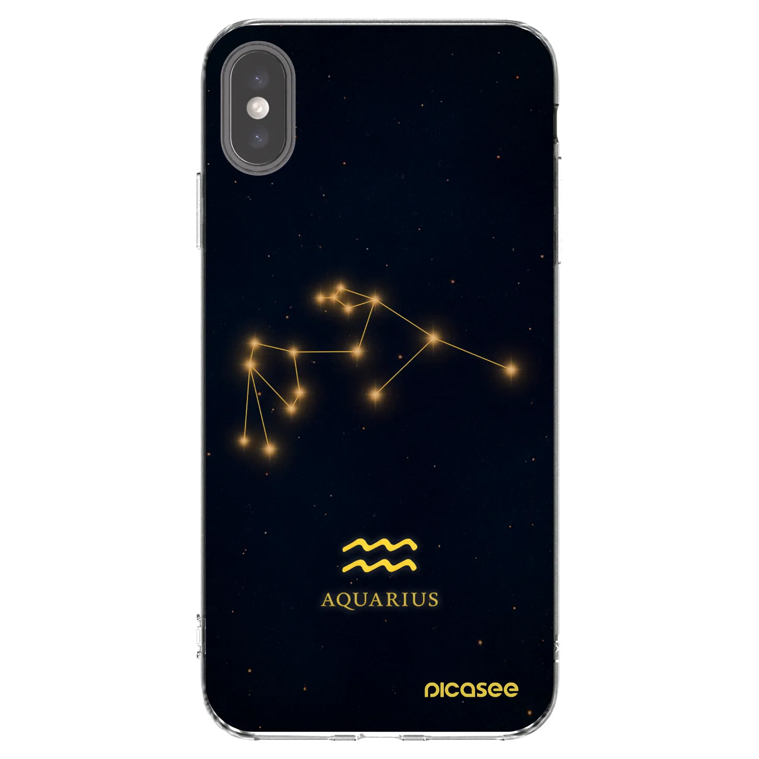 Picasee silikonska prozirna maskica za Apple iPhone XS Max - AQUARIUS