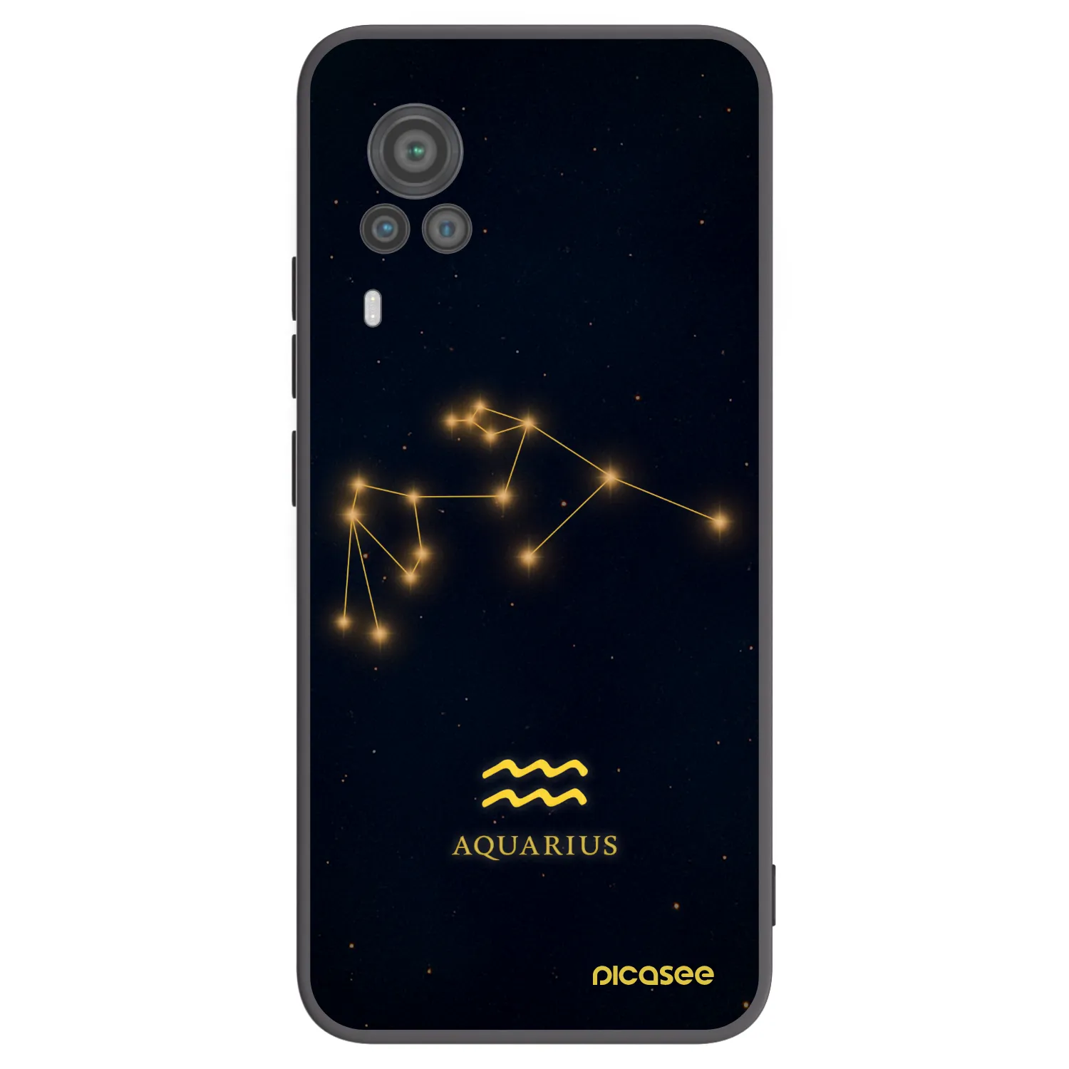 Picasee crna silikonska maskica za Vivo X60 Pro 5G - AQUARIUS