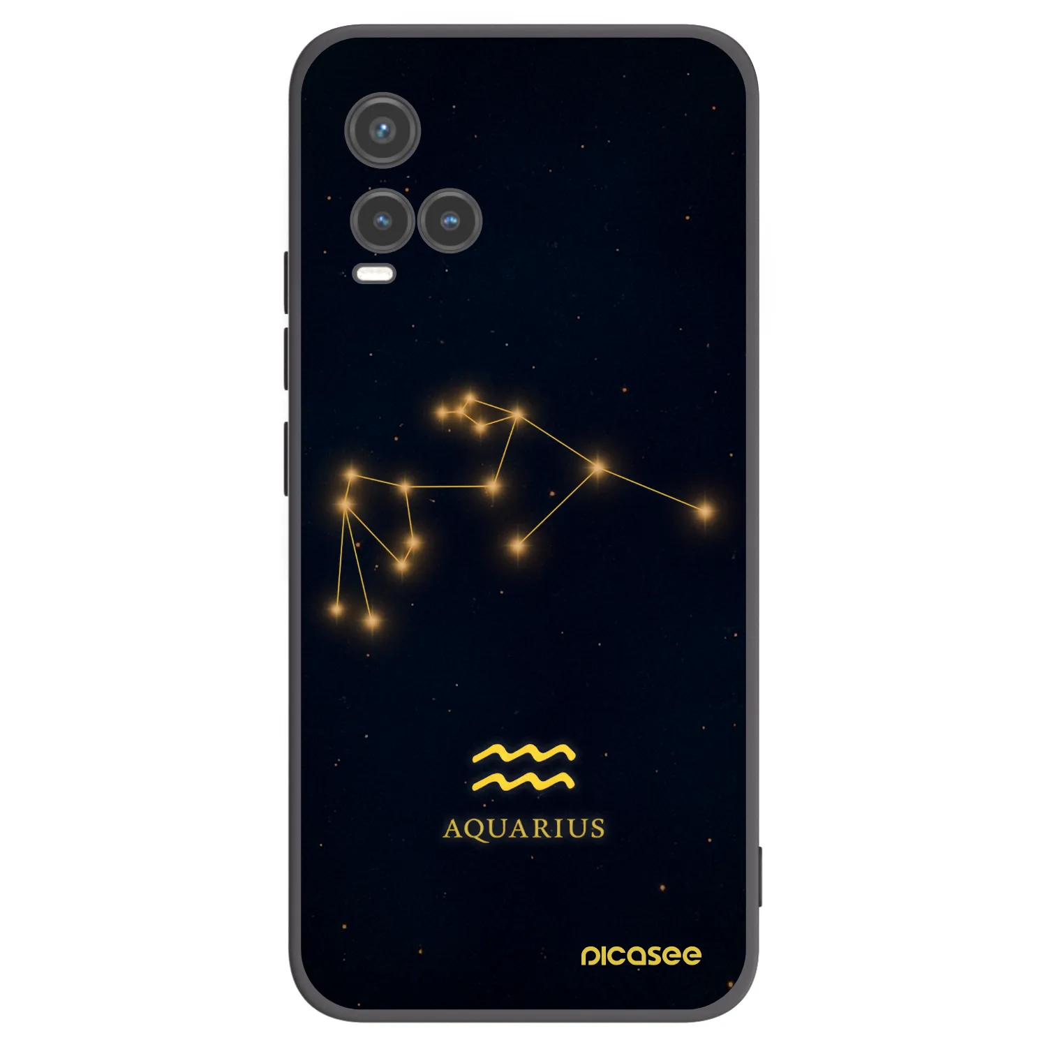 Picasee crna silikonska maskica za Vivo Y33s - AQUARIUS