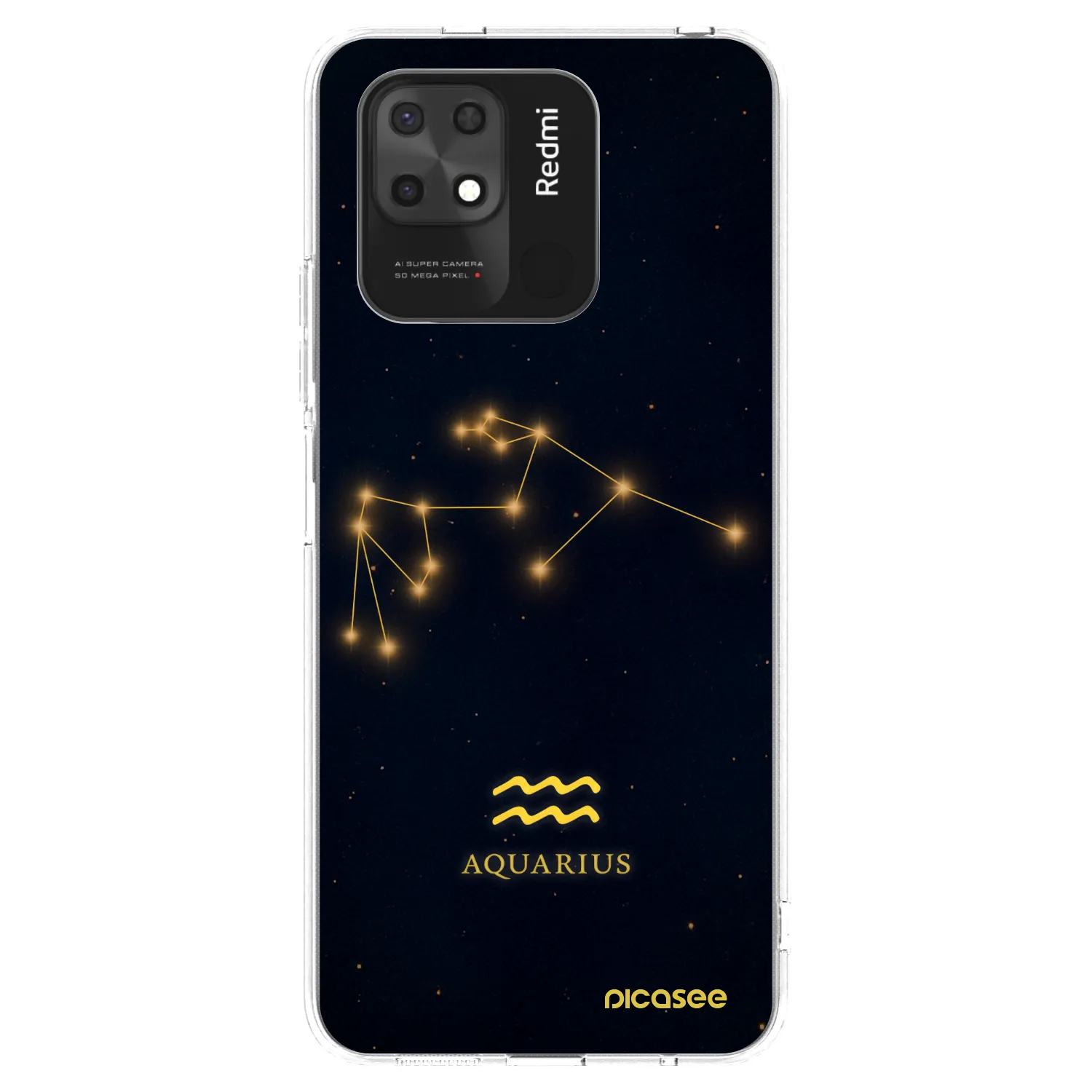 Picasee silikonska prozirna maskica za Xiaomi Redmi 10C - AQUARIUS