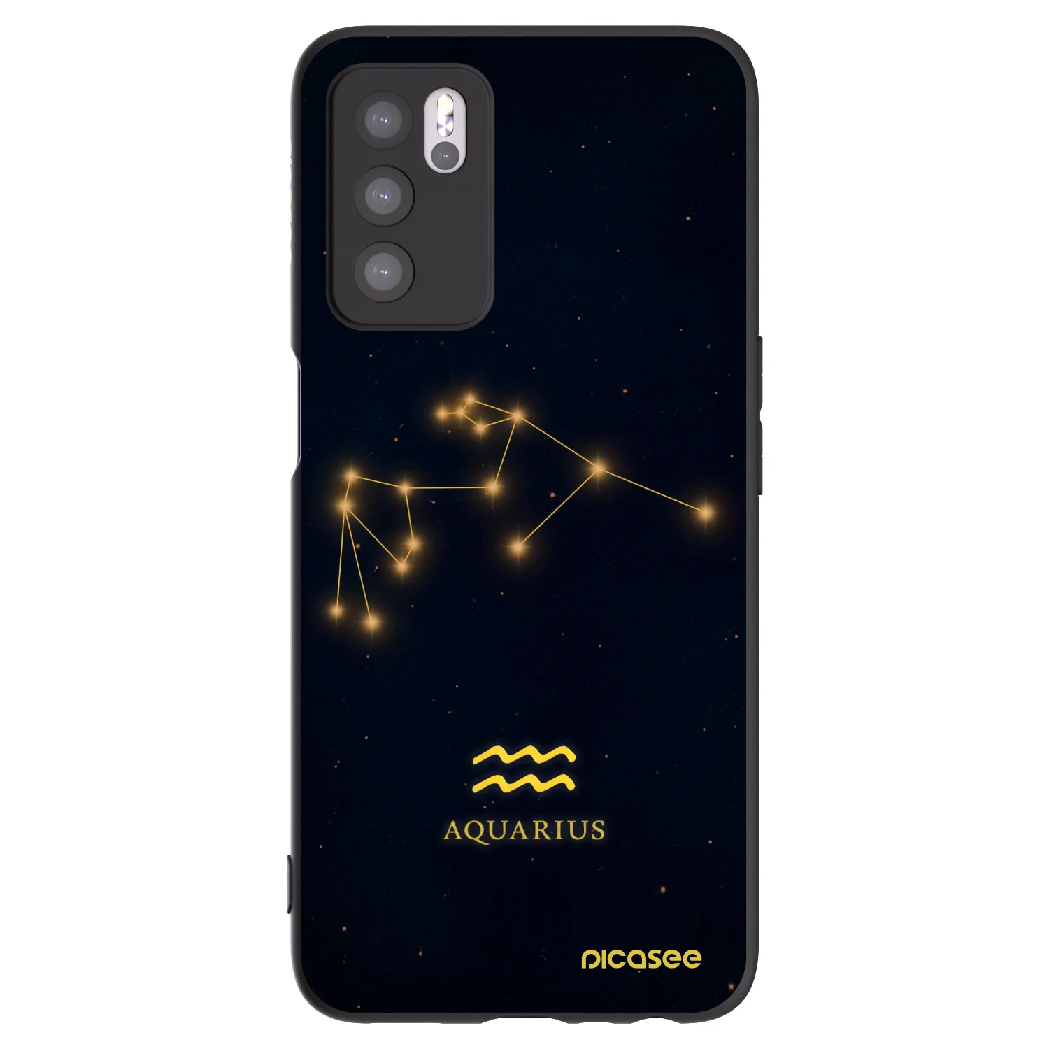 Picasee crna silikonska maskica za OPPO A16s - AQUARIUS