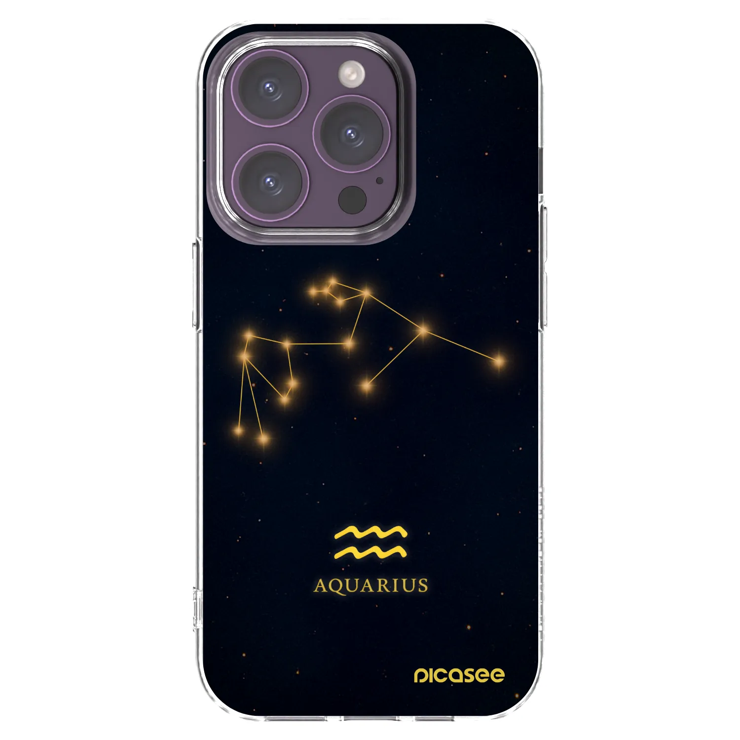 Picasee silikonska prozirna maskica za Apple iPhone 14 Pro - AQUARIUS