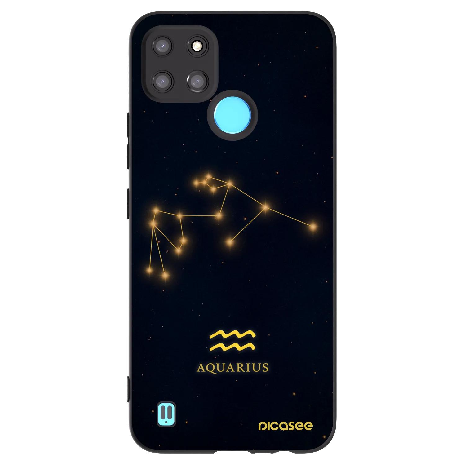 Picasee crna silikonska maskica za Realme C21Y - AQUARIUS