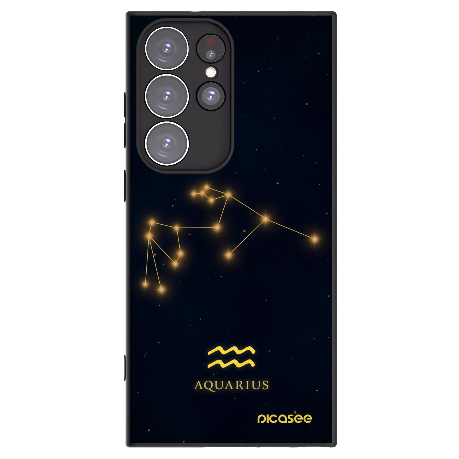 Picasee crna silikonska maskica za Samsung Galaxy S23 Ultra 5G - AQUARIUS