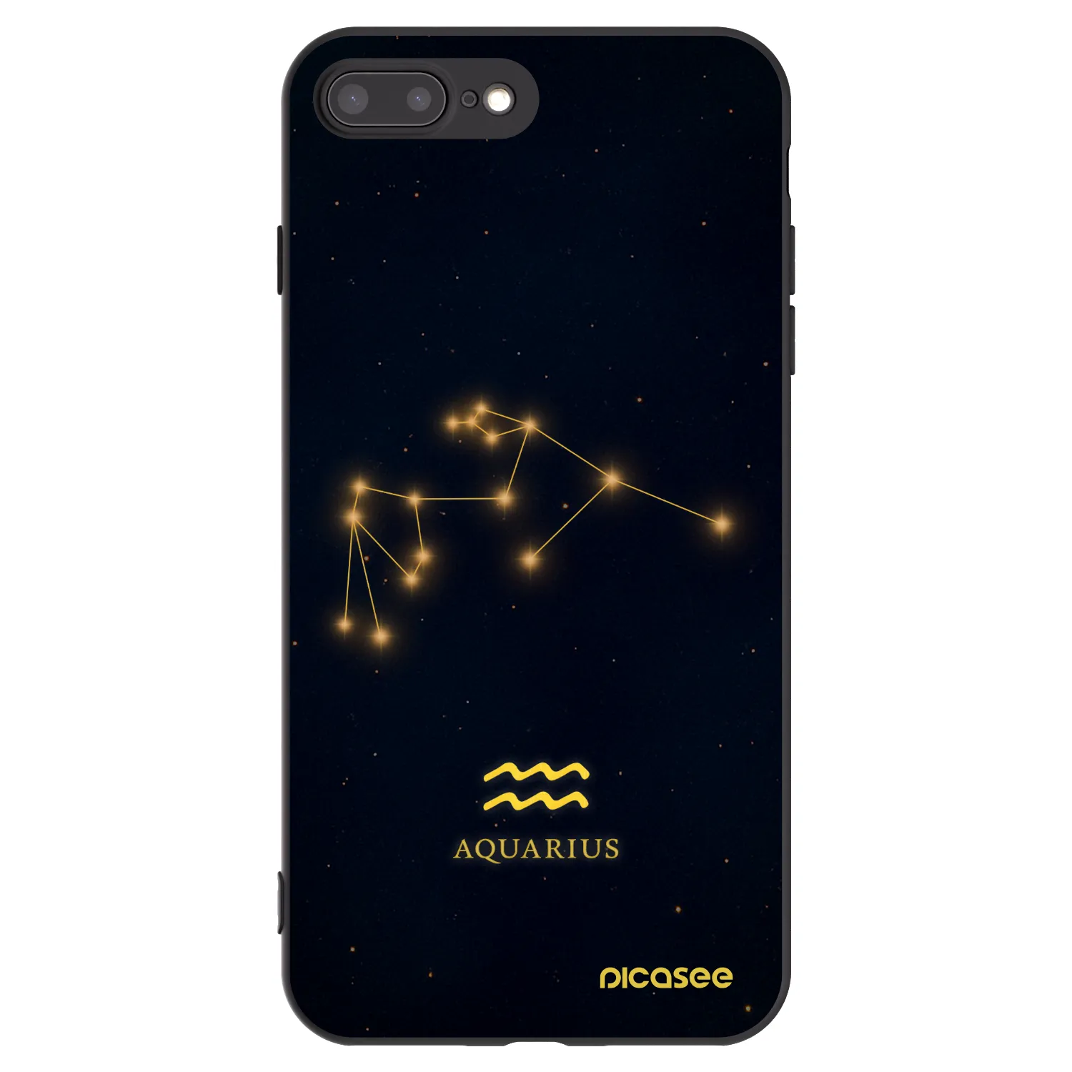 Picasee crna silikonska maskica za Apple iPhone 8 Plus - AQUARIUS