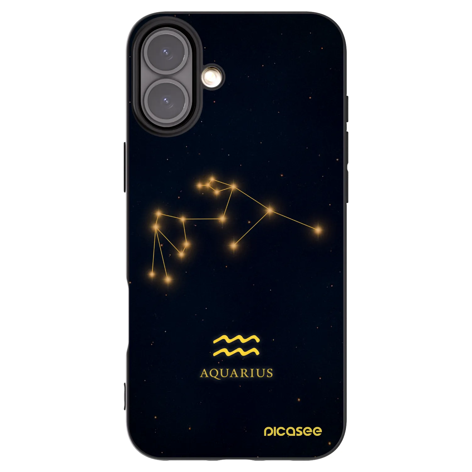 Picasee crna silikonska maskica za Apple iPhone 16 Plus - AQUARIUS