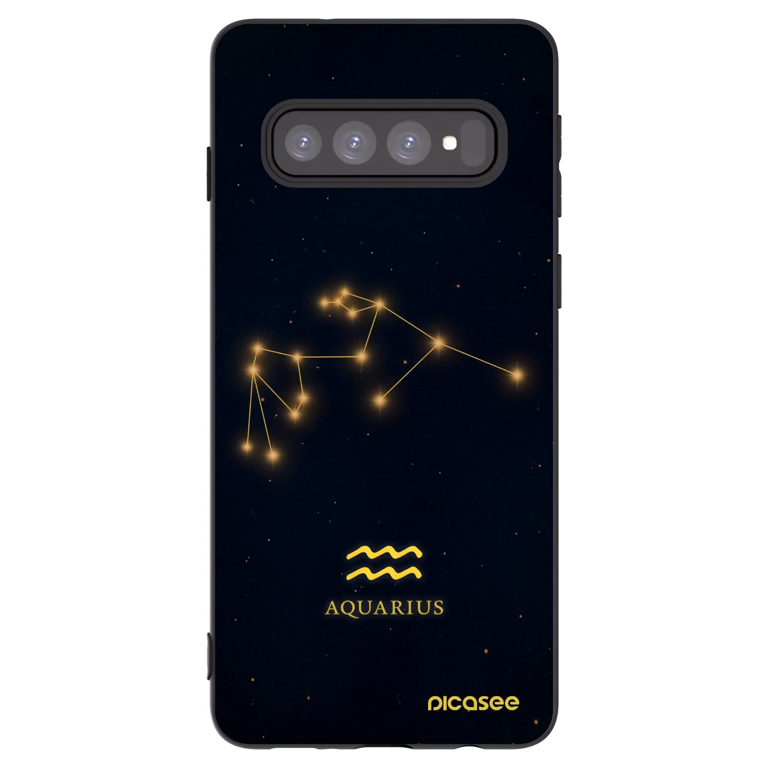 Picasee crna silikonska maskica za Samsung Galaxy S10 G973 - AQUARIUS