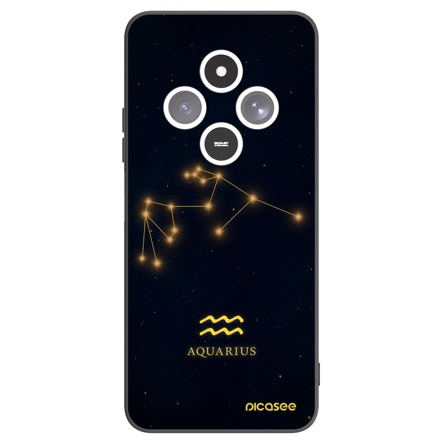 Picasee crna silikonska maskica za Xiaomi Redmi 14C - AQUARIUS