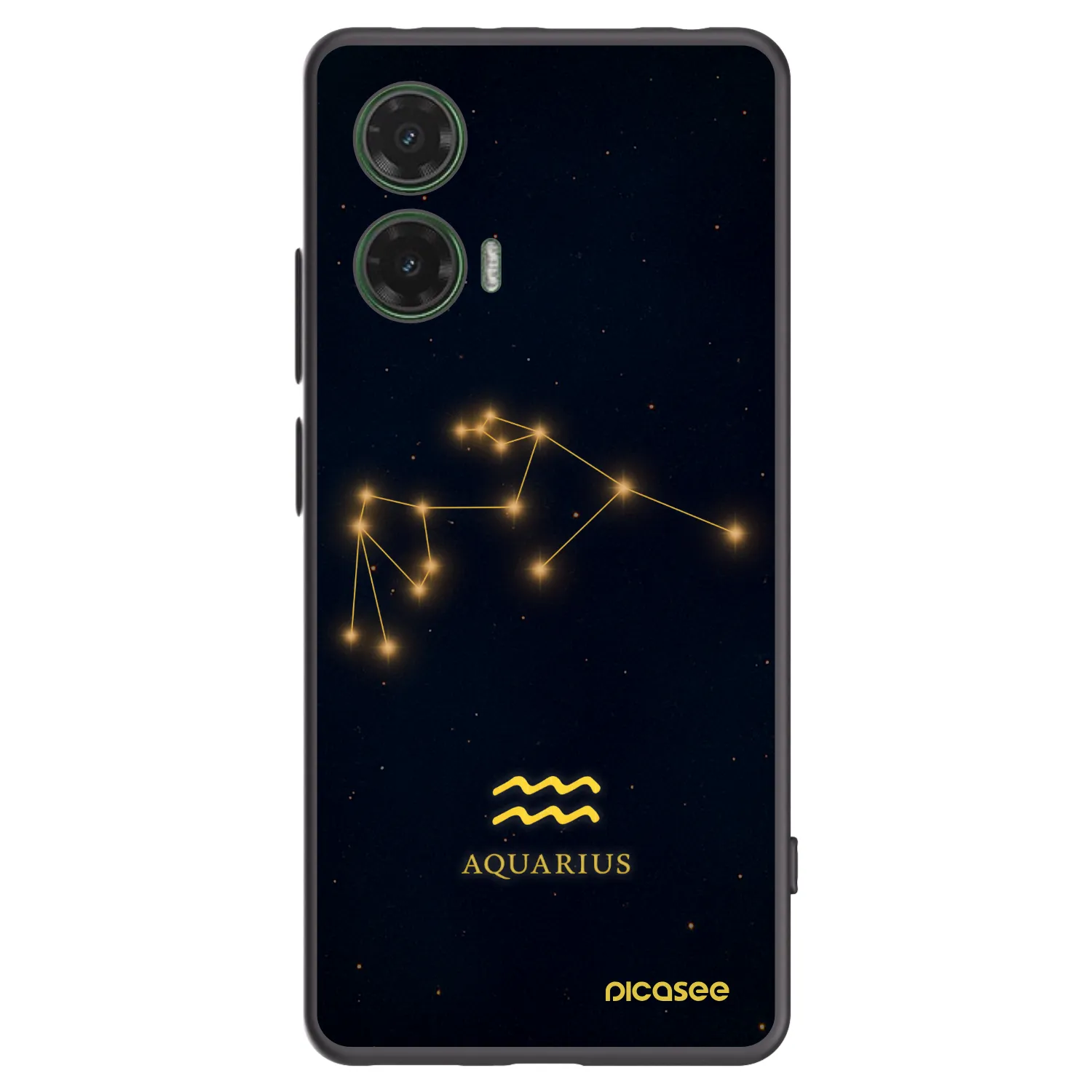 Picasee crna silikonska maskica za Motorola Moto G35 5G - AQUARIUS