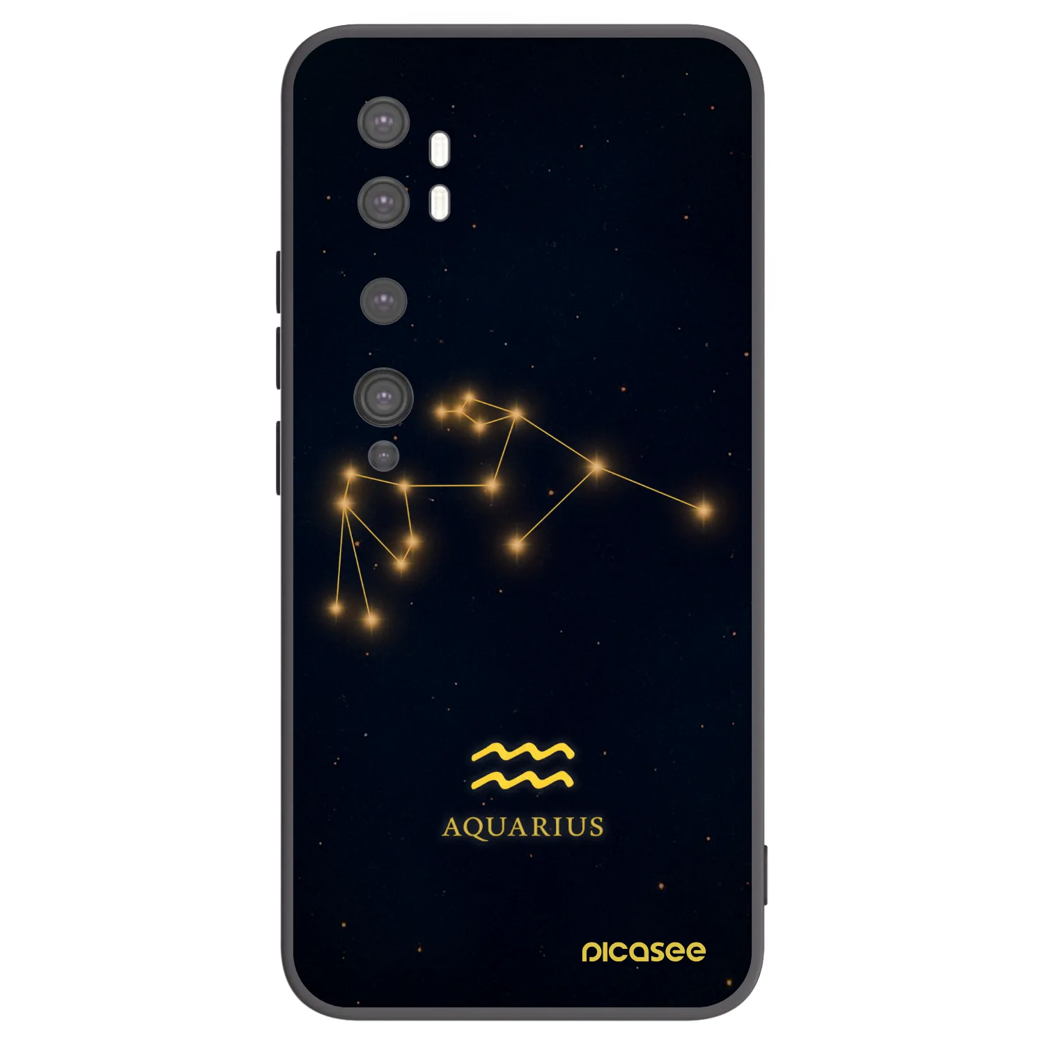 Picasee crna silikonska maskica za Xiaomi Mi Note 10 (Pro) - AQUARIUS
