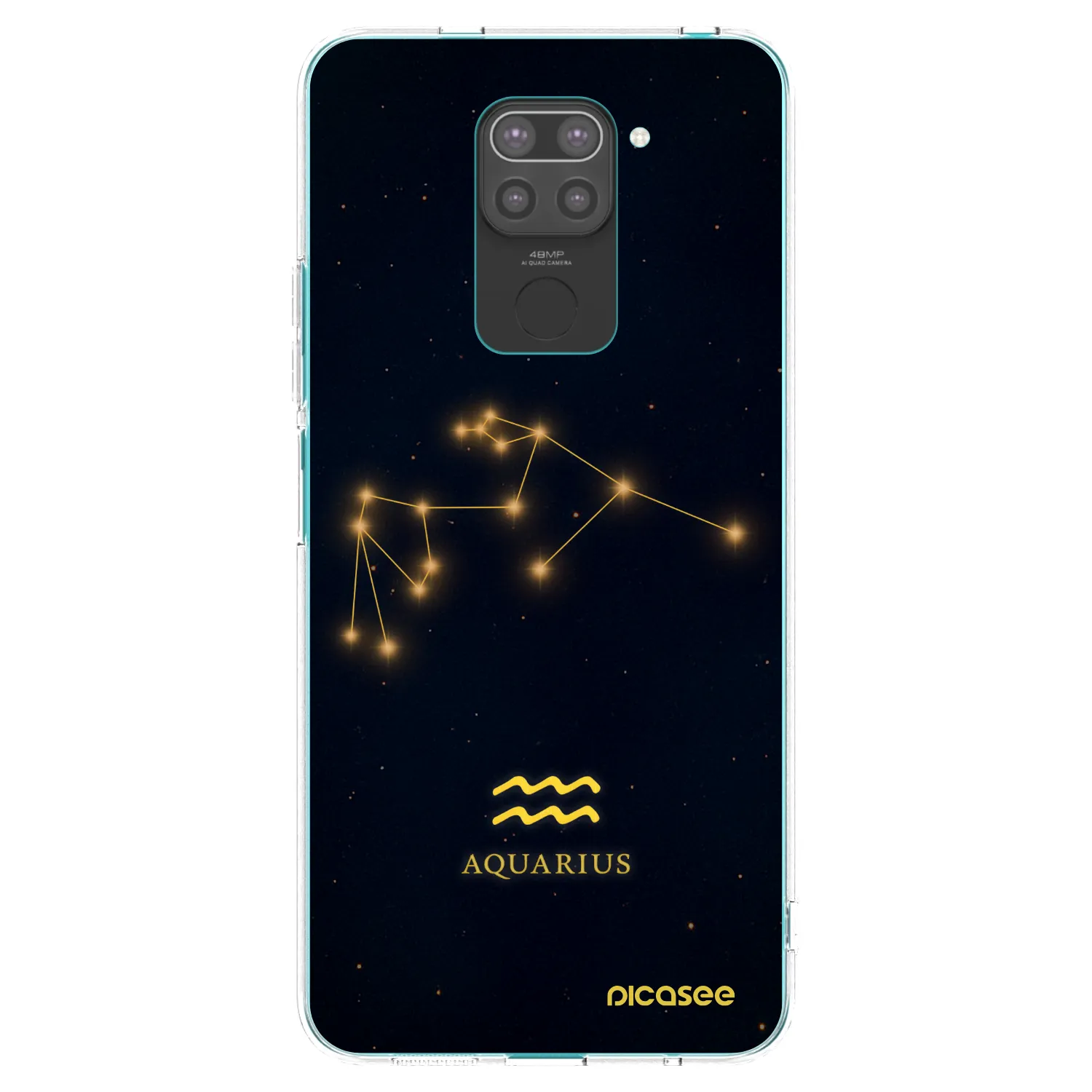 Picasee crna silikonska maskica za Xiaomi Redmi Note 9 - AQUARIUS