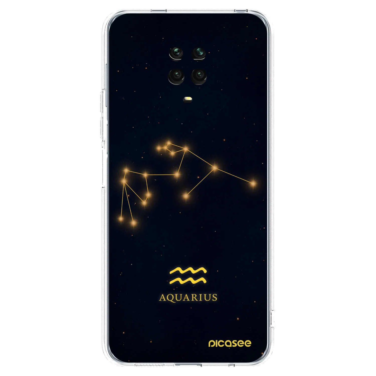 Picasee silikonska prozirna maskica za Xiaomi Redmi Note 9S - AQUARIUS