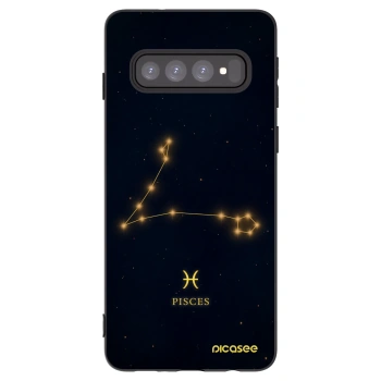 Picasee crna silikonska maskica za Samsung Galaxy S10 G973 - PISCES