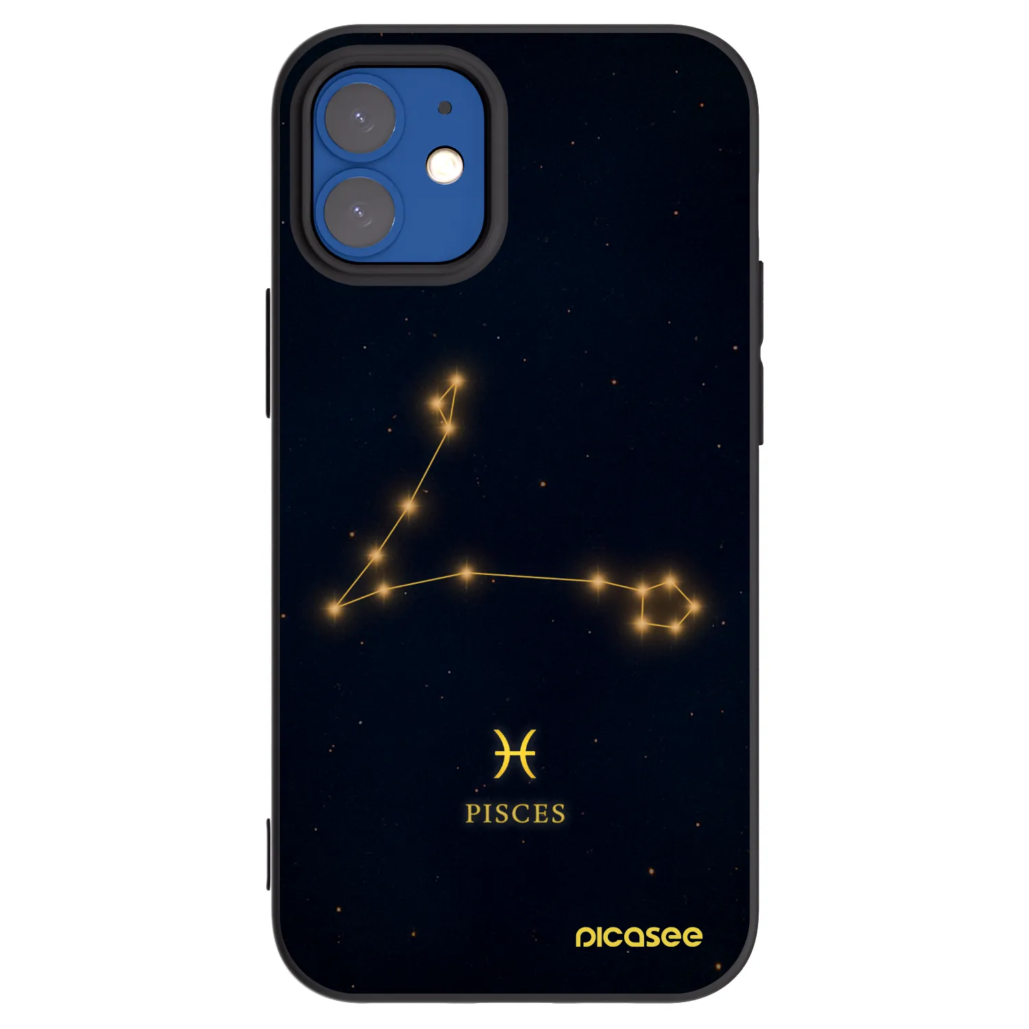 Picasee crna silikonska maskica za Apple iPhone 12 mini - PISCES