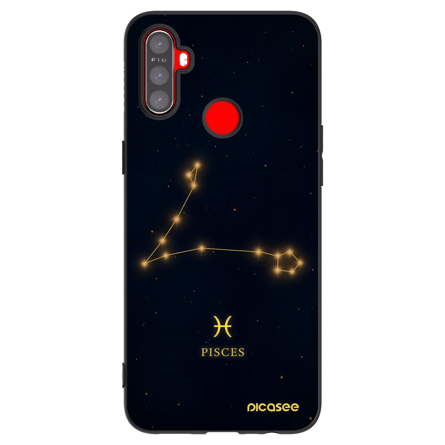 Picasee crna silikonska maskica za Realme C3 - PISCES