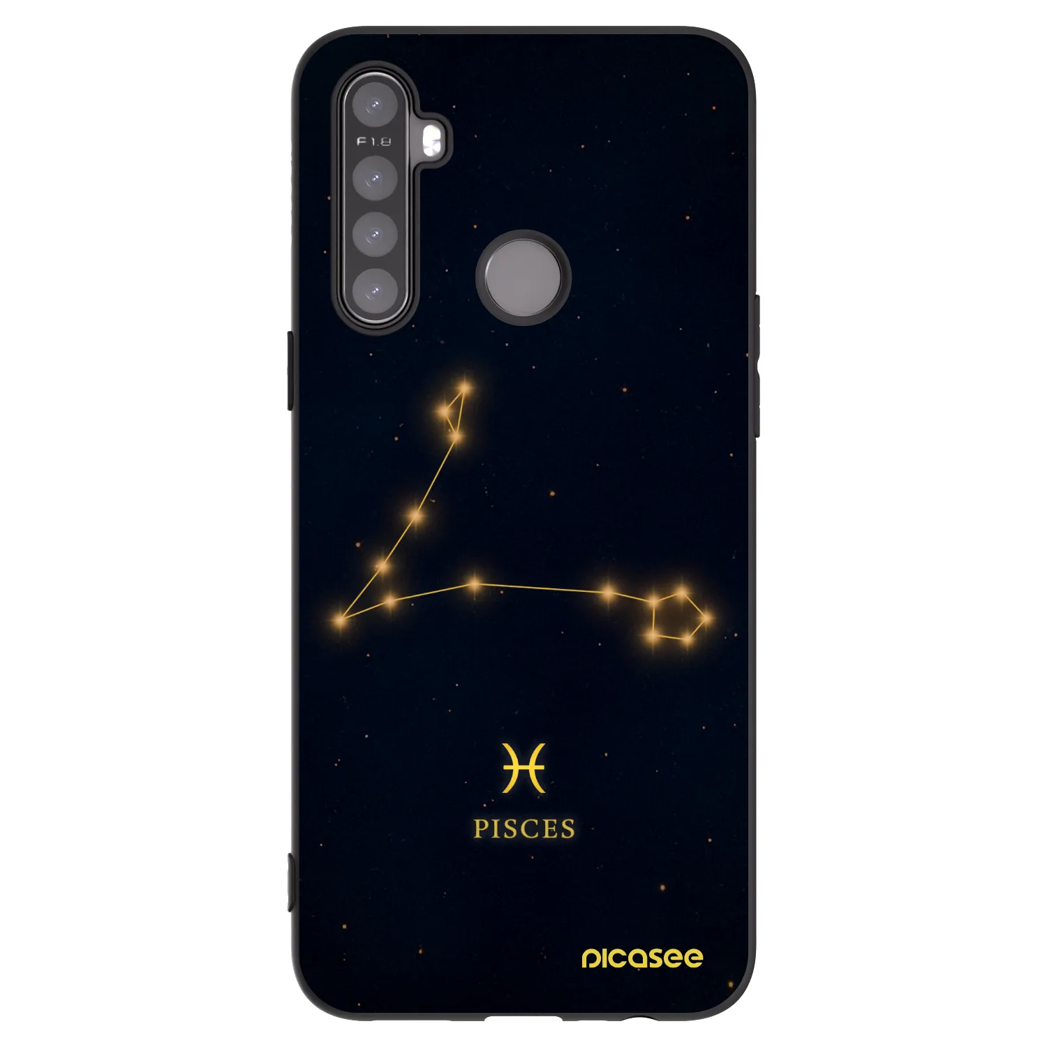 Picasee crna silikonska maskica za Realme 5 - PISCES