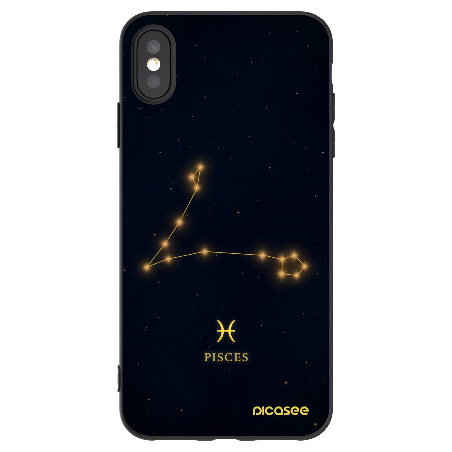 Picasee crna silikonska maskica za Apple iPhone XS Max - PISCES