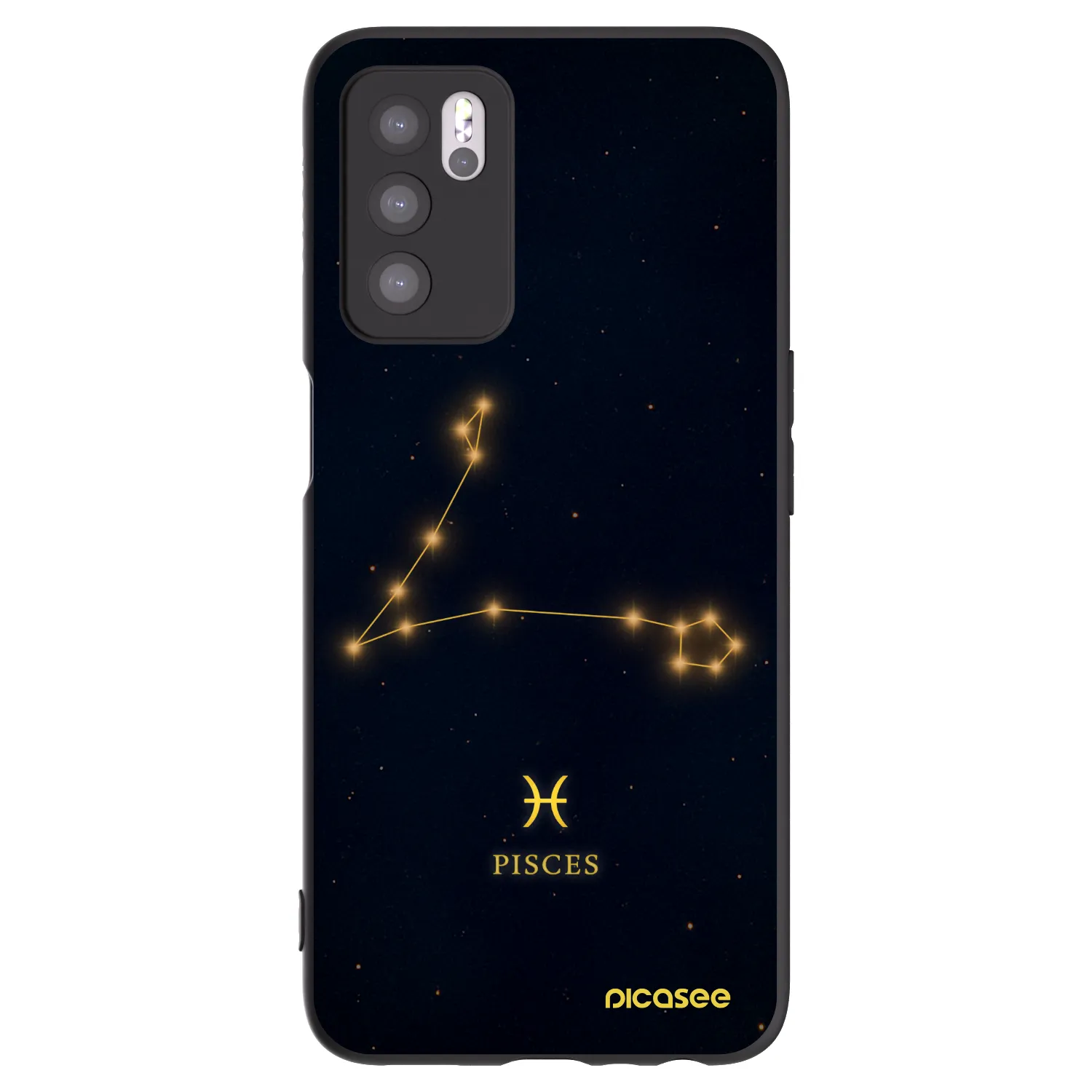 Picasee crna silikonska maskica za OPPO A16 - PISCES
