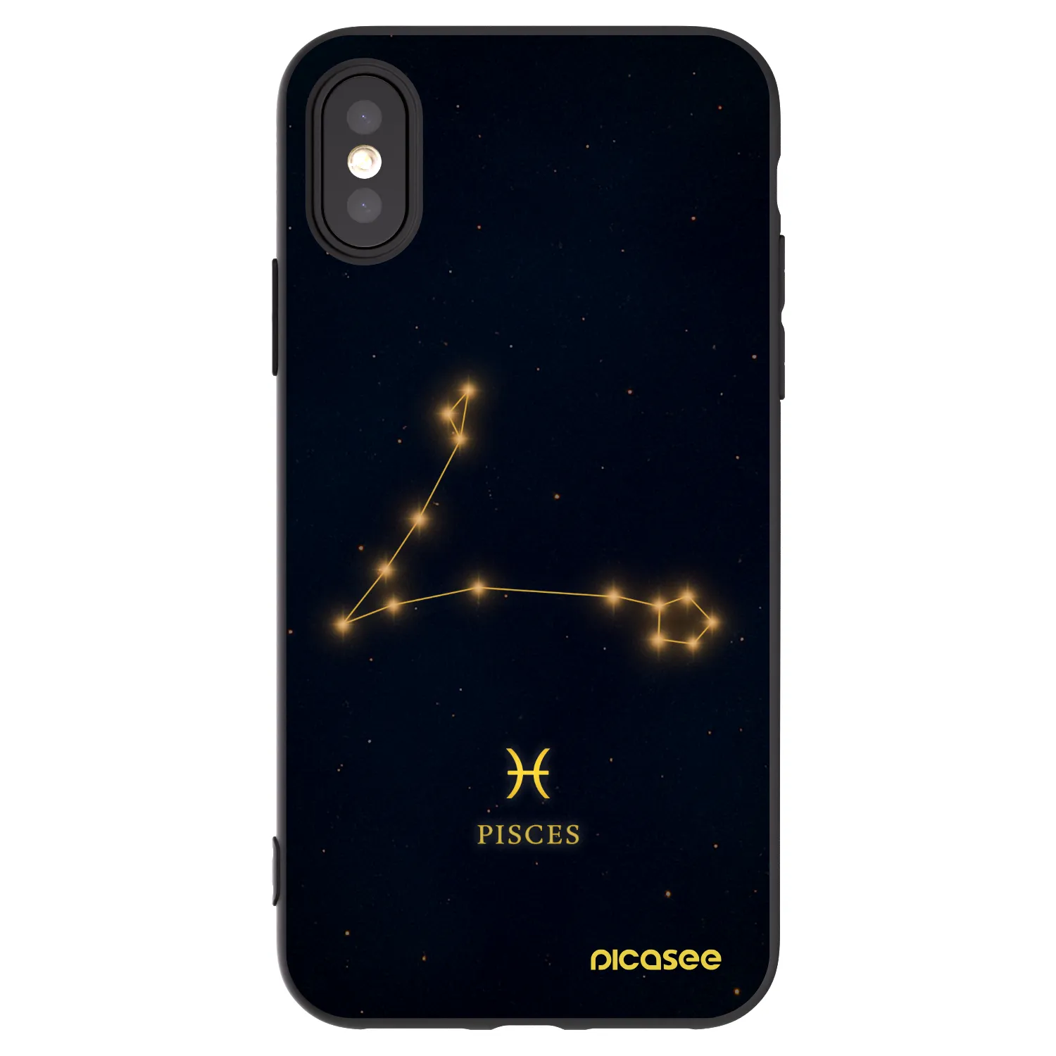 Picasee crna silikonska maskica za Apple iPhone X/XS - PISCES