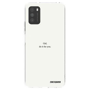 Picasee silikonska prozirna maskica za Xiaomi Poco M3 - Girl, do it for you