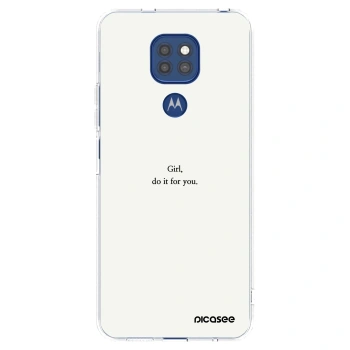 Picasee silikonska prozirna maskica za Motorola Moto G9 Play - Girl, do it for you