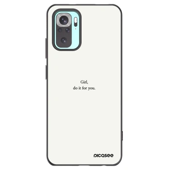 Picasee crna silikonska maskica za Xiaomi Redmi Note 10 Pro - Girl, do it for you