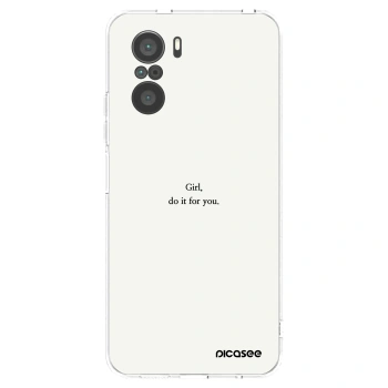 Picasee silikonska prozirna maskica za Xiaomi Poco F3 - Girl, do it for you