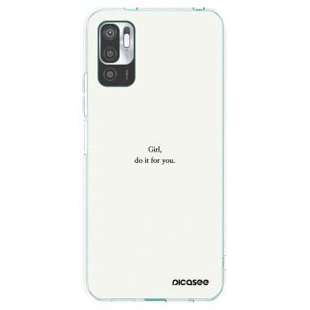 Picasee silikonska prozirna maskica za Xiaomi Redmi Note 10 5G - Girl, do it for you