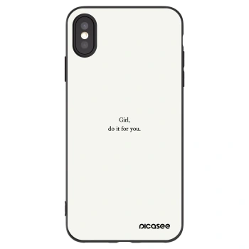 Picasee crna silikonska maskica za Apple iPhone XS Max - Girl, do it for you