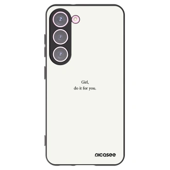 Picasee crna silikonska maskica za Samsung Galaxy S23 5G - Girl, do it for you