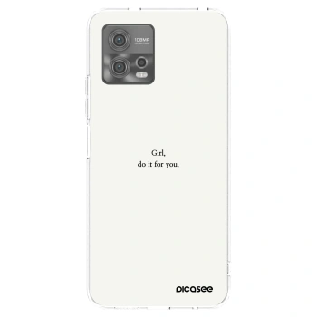 Picasee silikonska prozirna maskica za Motorola Moto G72 - Girl, do it for you