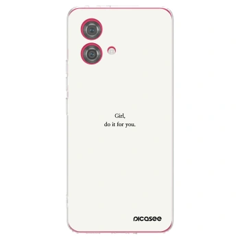 Picasee silikonska prozirna maskica za Motorola Moto G84 5G - Girl, do it for you