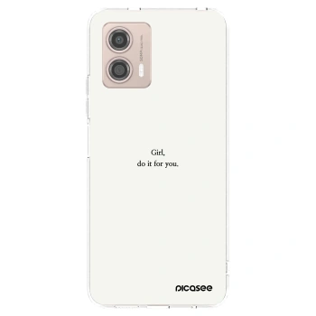 Picasee silikonska prozirna maskica za Motorola Moto G53 5G - Girl, do it for you