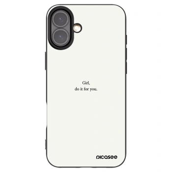 Picasee crna silikonska maskica za Apple iPhone 16 Plus - Girl, do it for you
